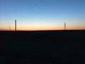 Beautiful sunset in the Astrakhan steppe