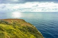 Beautiful sunset at Atlantic coast on madeira island, Portugal Royalty Free Stock Photo