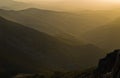 Beautiful sunset backlite in a valley Royalty Free Stock Photo