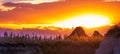 Beautiful Sunset Badlands National Park South Dakota Royalty Free Stock Photo