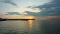 Beautiful sunset in Bagan Lalang beach, Selangor, Malaysia.