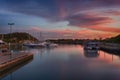 Beautiful sunset, Bahia Chahue. Huatulco, Oaxaca, Mexico. Located east of Bahia Tangolunda Royalty Free Stock Photo