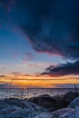 Beautiful sunset at Baltic sea Royalty Free Stock Photo