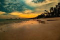 Beautiful sunset at Bamburi Beach in Mombasa, Kenya Royalty Free Stock Photo