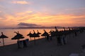 Sunset at the beach in Spain Royalty Free Stock Photo