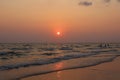 A beautiful sunset at the beach. At Chaolao Beach,