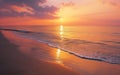 Beautiful sunset on the beach. Colorful summer sunrise over the sea Royalty Free Stock Photo