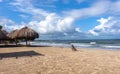 The beautiful sunset beach of coveÃÂ±as in the colombian caribbean seen from the sea. Royalty Free Stock Photo