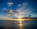 Beautiful Sunset on Beach in Hawaii Royalty Free Stock Photo