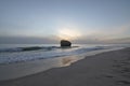 Beautiful sunset on the beach of MatalascaÃÂ±as, Huelva, Spain.