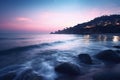 Beautiful sunset on the beach of Positano, Amalfi coast, Italy Royalty Free Stock Photo