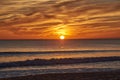 Sunset at the beach Praia da Falesia near Albufeira, Algarve, Portugal Royalty Free Stock Photo