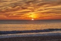 Sunset at the beach Praia da Falesia near Albufeira, Algarve, Portugal Royalty Free Stock Photo