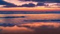 Beautiful Sunset in the Beach with reflections in the water, HD, 4K, 3840x2160, 16:9