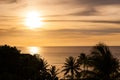 Beautiful sunset at a beach resort Royalty Free Stock Photo