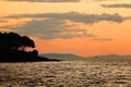 Sunset on Brac Island, Croatia Royalty Free Stock Photo