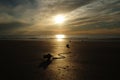 Beautiful Sunset On The Beach Of Trouville In Normandy France On A Beautiful Sunny Summer Day