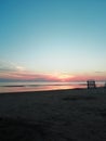 Beautiful sunset on the beach of Uruguay