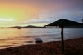 Beautiful sunset on a beach in venezuela