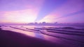 Beautiful Sunset on the beach with Violet Sky
