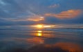 Beautiful sunset at the beach on the westcoast in Portugal