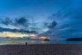 Beautiful sunset behind Pu island at Kata beach