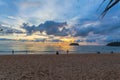 Beautiful sunset behind Pu island at Kata beach