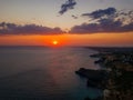 Beautiful sunset on a Black sea coast in Crimea, Cape Fiolent