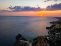 Beautiful sunset on a Black sea coast in Crimea, Cape Fiolent