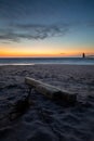 Beautiful sunset blue hours at South Haven Lighthouse Lake Michigan Royalty Free Stock Photo