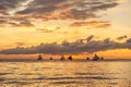 Beautiful sunset at Boracay beach, Philippines Royalty Free Stock Photo