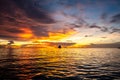 Beautiful sunset at Boracay beach, Philippines Royalty Free Stock Photo