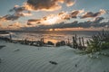 Epic sunset sky panorama of Goeree-Overflakkee, The Netherlands, Brouwersdam