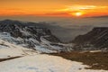 Beautiful sunset in the Bucegi mountains,Carpathians,Romania Royalty Free Stock Photo