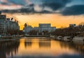 Beautiful sunset in Bucharest