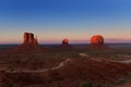 Sunset over Monument Valley Tribal Park in Utah-Arizona border, USA Royalty Free Stock Photo