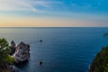 Beautiful sunset at the Cala Deia on Mallorca, Baleares, Spain Royalty Free Stock Photo