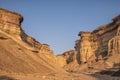 Beautiful sunset in the canyons of the Namibe Desert. Africa. Angola Royalty Free Stock Photo