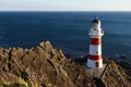 Beautiful sunset at Cape Palliser, lighthouse, North Island, New Zealand Royalty Free Stock Photo