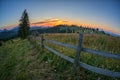 Beautiful sunset in the Carpathian mountains Royalty Free Stock Photo