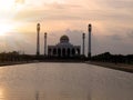 Beautiful sunset at Central Songkhla Mosque, Thailand. Royalty Free Stock Photo