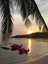 Beautiful sunset at Chalok Baan Kao beach on Koh Tao. Royalty Free Stock Photo