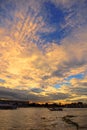 Beautiful sunset and the clouds with river Royalty Free Stock Photo