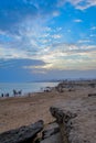 A Beautiful sunset with beautiful clouds & sunshine at hawksbay beach karachi pakistan