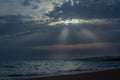 A Beautiful sunset with beautiful clouds & sunshine at hawksbay beach karachi pakistan