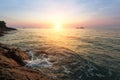 Beautiful sunset on the coastal cliffs. Travel. Royalty Free Stock Photo