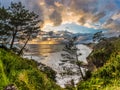 Beautiful sunset and coastline in southern of Ibusuki, Japan Royalty Free Stock Photo