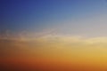 Beautiful Sunset colorful sky in the combination of blue and orange color with little clouds, wallpaper background. Royalty Free Stock Photo