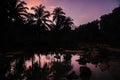 Beautiful sunset colors reflected in the Philippine water