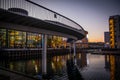 Bikelane in the air at Fisketorvet in Copenhagen Harbor. Denmark Royalty Free Stock Photo